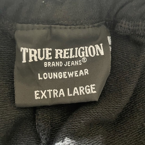 NEW Authentic True Religion Sweat Shorts Black Red - Picture 5 of 9